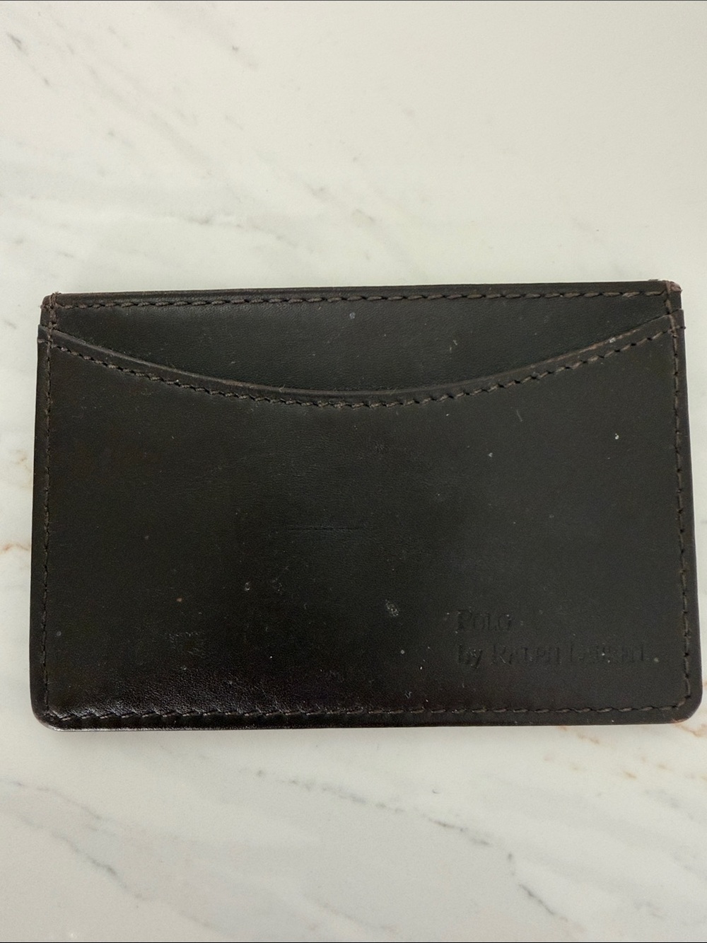 Slim POLO RALPH LAUREN Gorgeous Brown Leather Card Holder